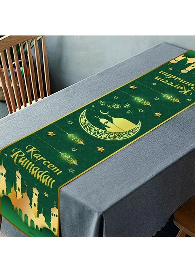 Gerenic Table_runner, Eid Mubarak Ramadan Kareem Design, Star Moon Lantern Pattern, Festive Table Decorations, For Home Dining Supply - Image 4